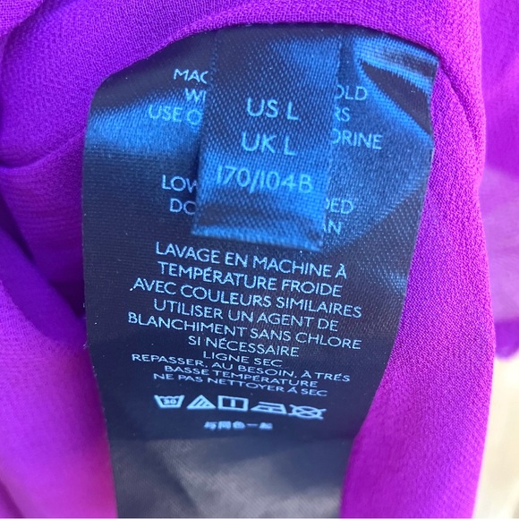 Maeve Anthropologie Tasha Smocked Magenta Raspberry Pleated Dress Sz Large - Picture 4 of 7